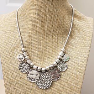 Erica Lyons Silver Metal Charm Statement Necklace